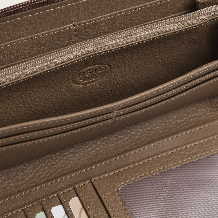 Portofel din piele naturala The Chesterfield Brand, cu protectie anti scanare RFID, Mirelle - Taupe deschis [8]