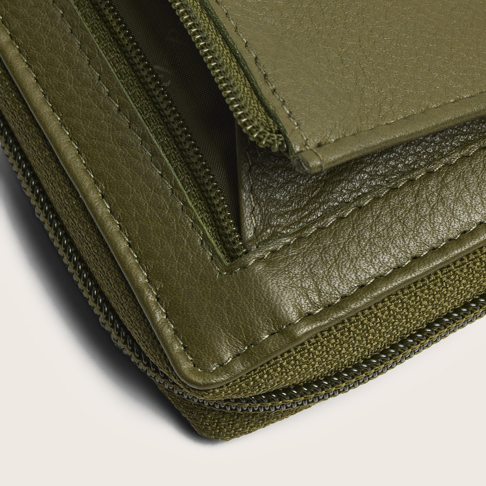 Portofel din piele naturala The Chesterfield Brand, cu protectie anti scanare RFID, Mirelle - Verde olive [10]