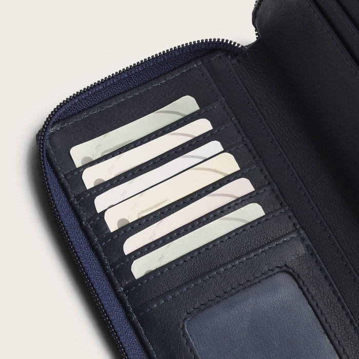 Portofel din piele naturala The Chesterfield Brand, cu protectie anti scanare RFID, Mirelle - Bleumarin [7]