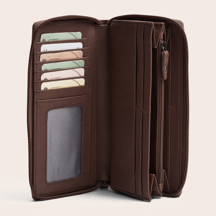 Portofel din piele naturala The Chesterfield Brand, cu protectie anti scanare RFID, Mirelle - Taupe inchis [4]