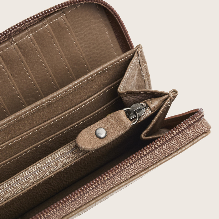 Portofel din piele naturala The Chesterfield Brand, cu protectie anti scanare RFID, Mirelle - Taupe deschis [5]
