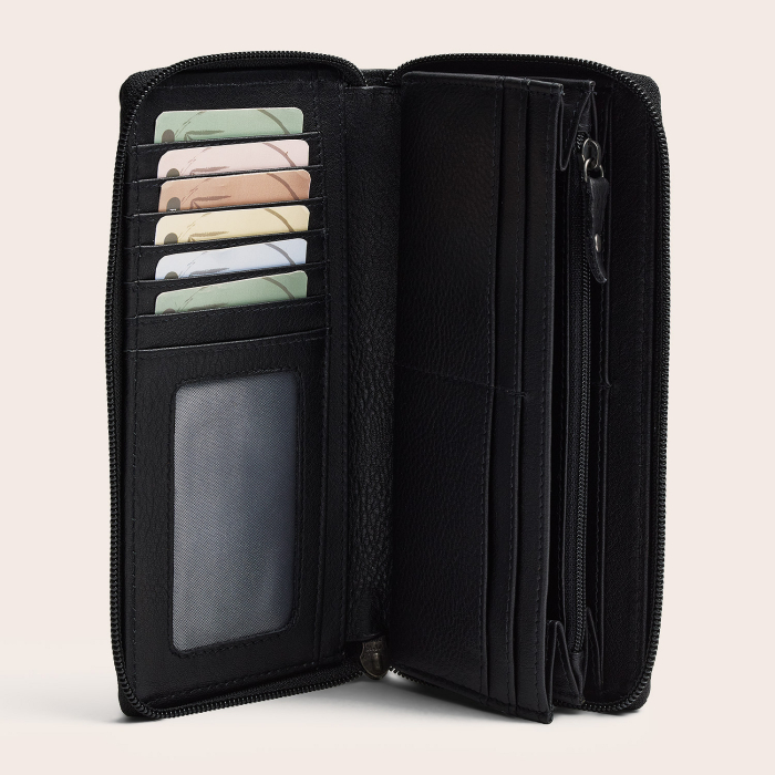 Portofel din piele naturala The Chesterfield Brand, cu protectie anti scanare RFID, Mirelle - Negru [4]