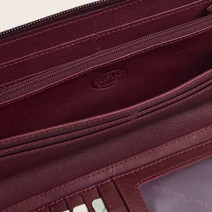 Portofel din piele naturala The Chesterfield Brand, cu protectie anti scanare RFID, Mirelle - Visiniu [8]