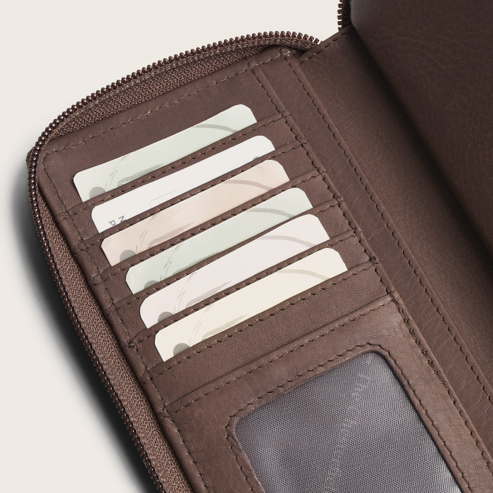 Portofel din piele naturala The Chesterfield Brand, cu protectie anti scanare RFID, Mirelle - Taupe inchis [6]