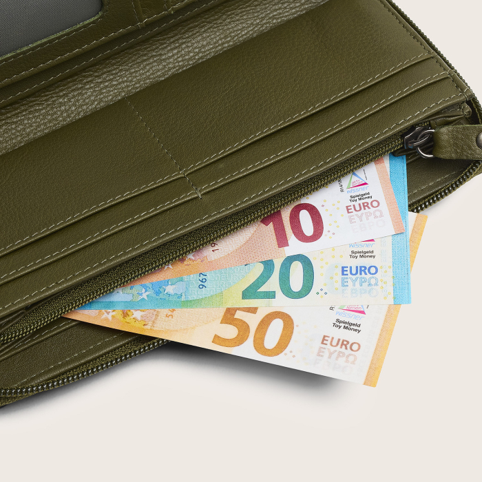 Portofel din piele naturala The Chesterfield Brand, cu protectie anti scanare RFID, Mirelle - Verde olive [7]