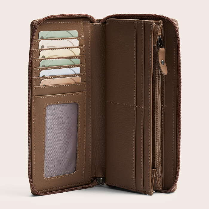 Portofel din piele naturala The Chesterfield Brand, cu protectie anti scanare RFID, Mirelle - Taupe deschis [4]
