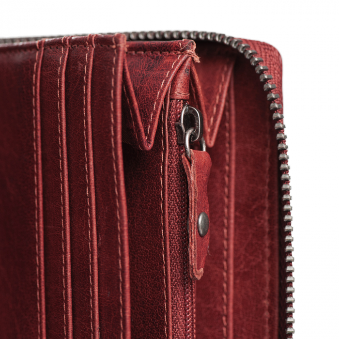 Portofel din piele naturala The Chesterfield Brand, cu protectie anti scanare RFID, Havana, Visiniu [3]