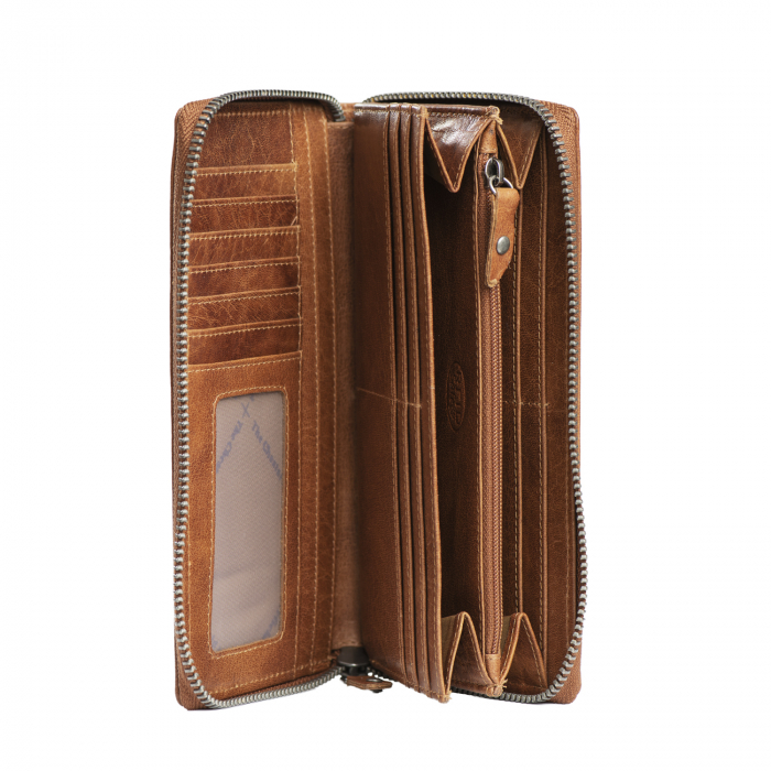 Portofel din piele naturala The Chesterfield Brand, cu protectie anti scanare RFID, Havana, Maro coniac [5]