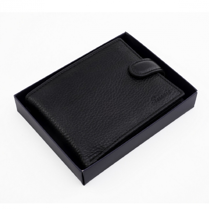 Portofel din piele pentru barbati, negru S106 [5]