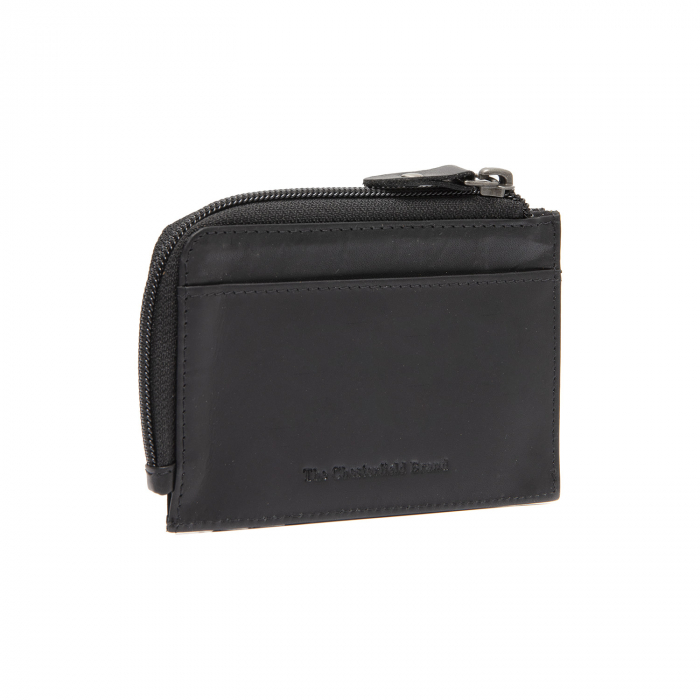 Port card slim unisex din piele naturala, The Chesterfield Brand, Livenza, cu protectie anti scanare RFID, Negru [1]