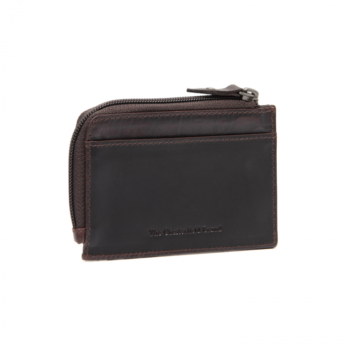 Port card slim unisex din piele naturala, The Chesterfield Brand, Livenza, cu protectie anti scanare RFID, Maro inchis [1]