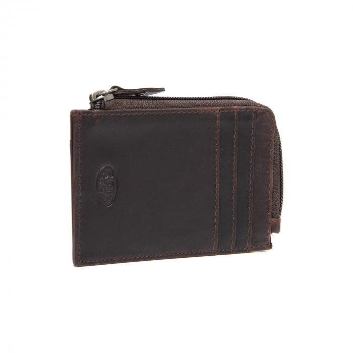 Port card slim unisex din piele naturala, The Chesterfield Brand, Livenza, cu protectie anti scanare RFID, Maro inchis [2]