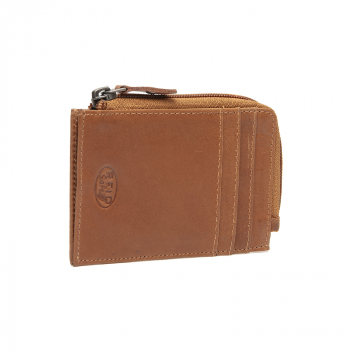 Port card slim unisex din piele naturala, The Chesterfield Brand, Livenza, cu protectie anti scanare RFID, Maro coniac [2]
