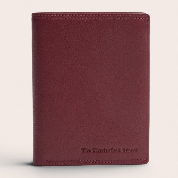 Portofel The Chesterfield Brand, cu protectie anti scanare RFID, din piele naturala, Frederick - Rosu inchis [2]