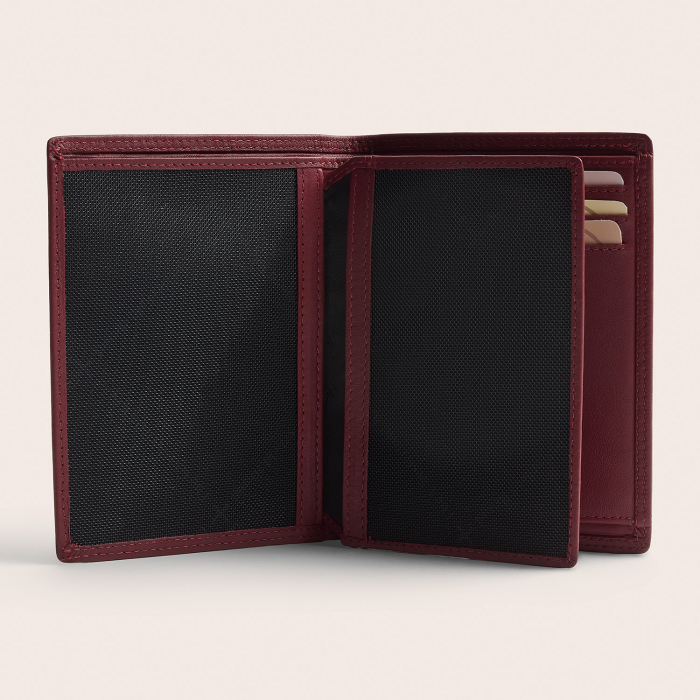 Portofel The Chesterfield Brand, cu protectie anti scanare RFID, din piele naturala, Frederick - Rosu inchis [4]