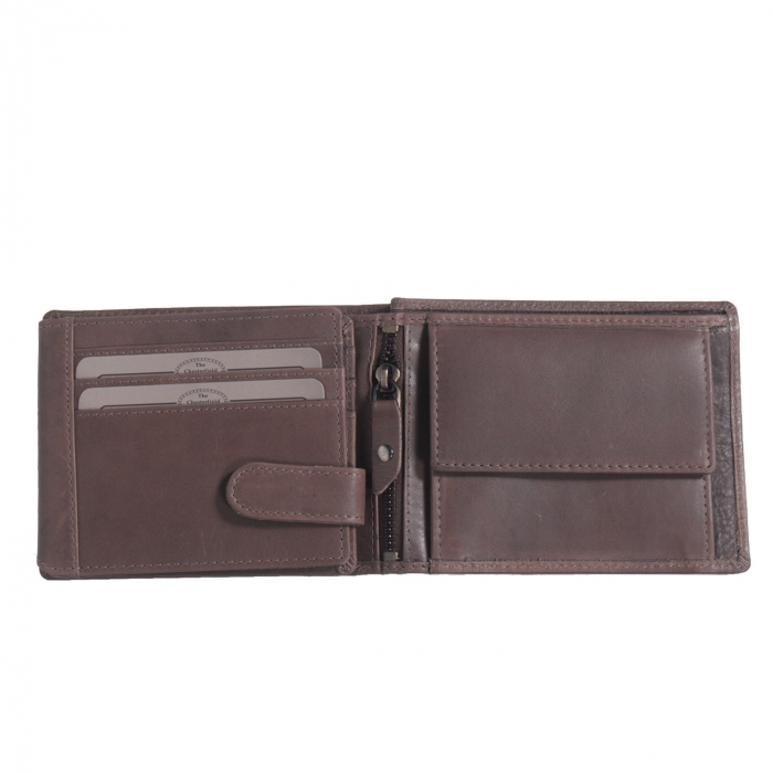 Portofel The Chesterfield Brand, cu protectie anti scanare RFID, din piele naturala, Marion, Maro inchis [2]