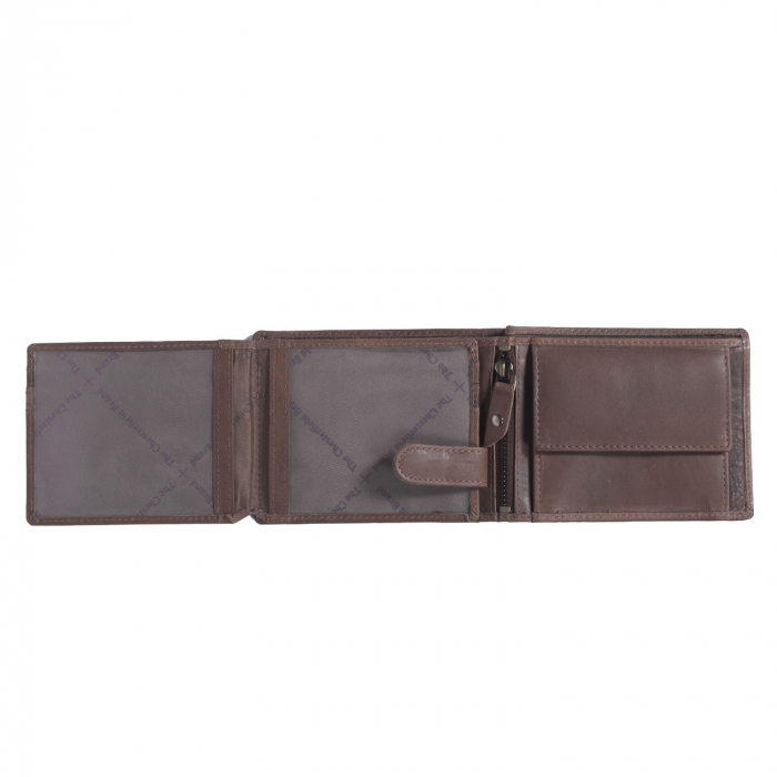 Portofel The Chesterfield Brand, cu protectie anti scanare RFID, din piele naturala, Marion, Maro inchis [3]