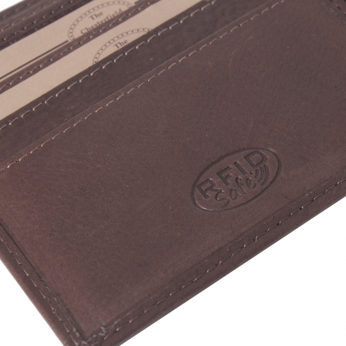 Portofel The Chesterfield Brand, cu protectie anti scanare RFID, din piele naturala, Ralph, Maro inchis [4]