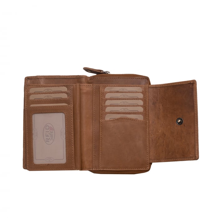 Portofel The Chesterfield Brand, cu protectie anti scanare RFID, din piele naturala moale, Ascot, Maro coniac [3]