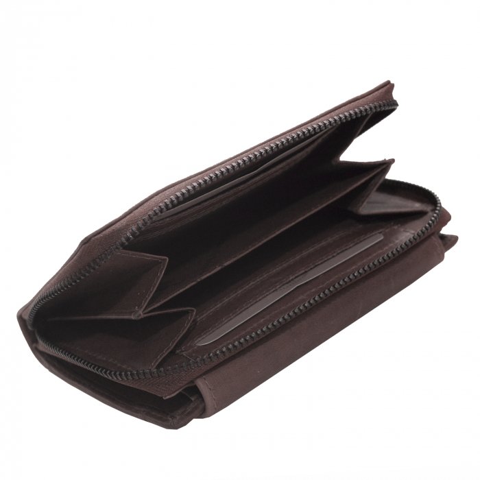 Portofel The Chesterfield Brand, cu protectie anti scanare RFID, din piele naturala moale, Ascot, Maro inchis [2]