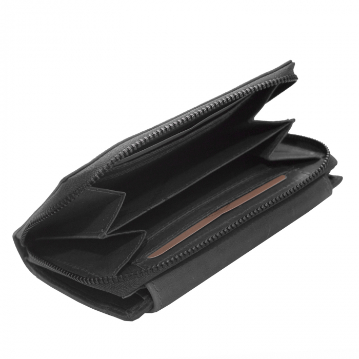 Portofel The Chesterfield Brand, cu protectie anti scanare RFID, din piele naturala moale, Ascot, Negru [2]