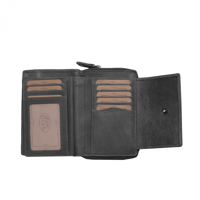 Portofel The Chesterfield Brand, cu protectie anti scanare RFID, din piele naturala moale, Ascot, Negru [3]