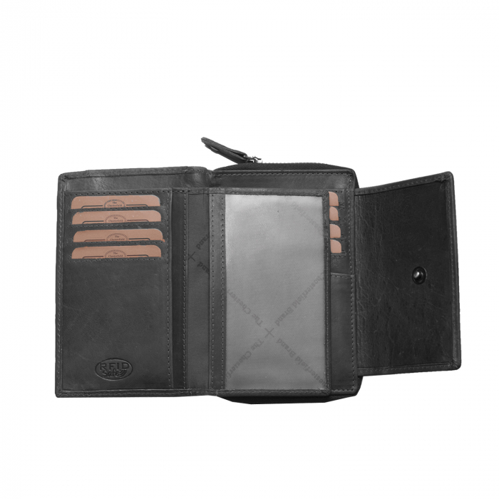 Portofel The Chesterfield Brand, cu protectie anti scanare RFID, din piele naturala moale, Ascot, Negru [4]