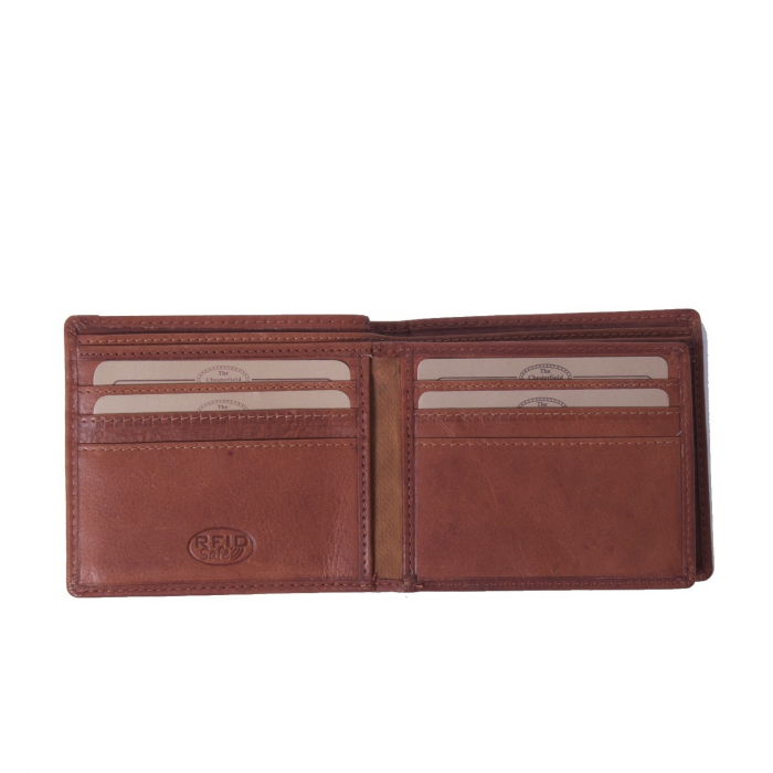Portofel The Chesterfield Brand, cu protectie anti scanare RFID, din piele naturala, Ralph, Maro coniac [2]