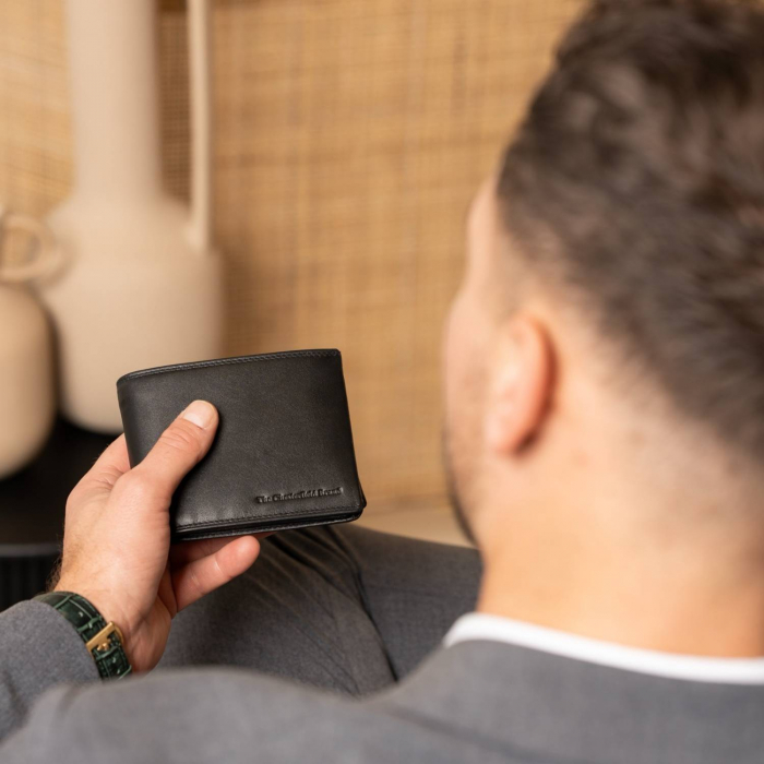 Portofel de barbati, The Chesterfield Brand, cu protectie anti scanare RFID, din piele naturala, Stephens, Negru [2]