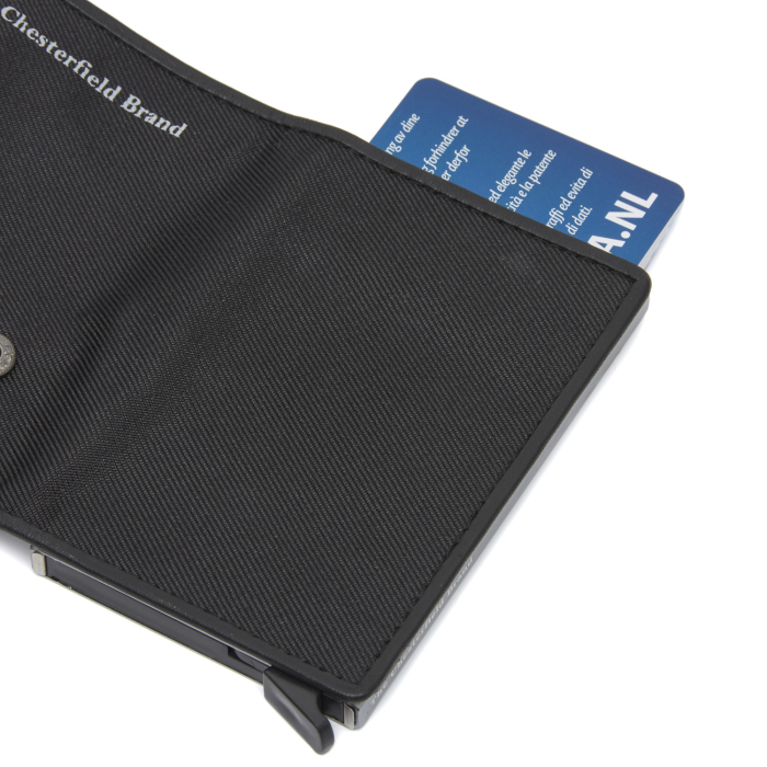 Portofel unisex cu suport pentru carduri, din piele naturala, The Chesterfield Brand, Delsbo, cu protectie anti scanare RFID, Negru [4]