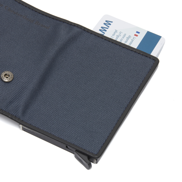 Portofel unisex cu suport pentru carduri, din piele naturala, The Chesterfield Brand, Delsbo, cu protectie anti scanare RFID, Bleumarin [3]