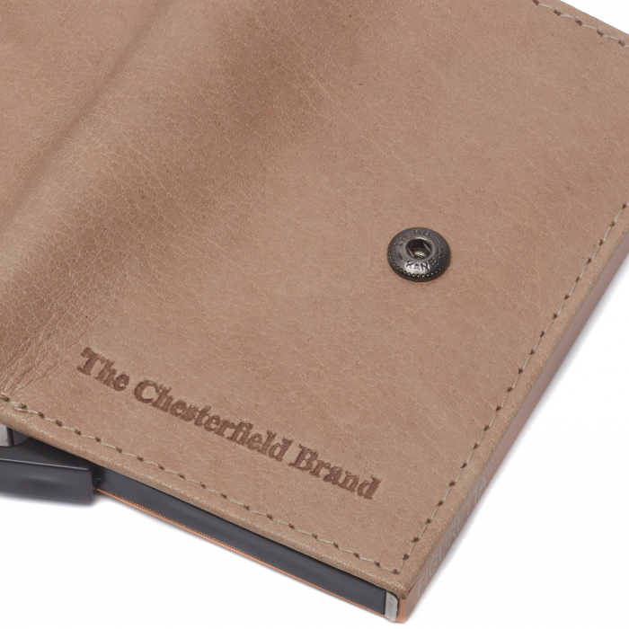 Portofel unisex cu suport pentru carduri, din piele naturala, The Chesterfield Brand, Hannover, cu protectie anti scanare RFID, Bej [3]