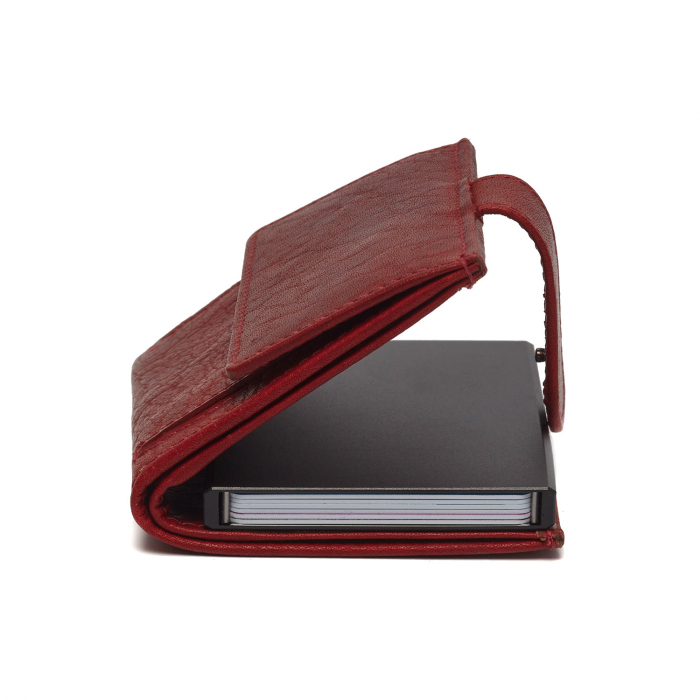 Portofel unisex cu suport pentru carduri, din piele naturala, The Chesterfield Brand, Hannover, cu protectie anti scanare RFID, Visiniu [3]