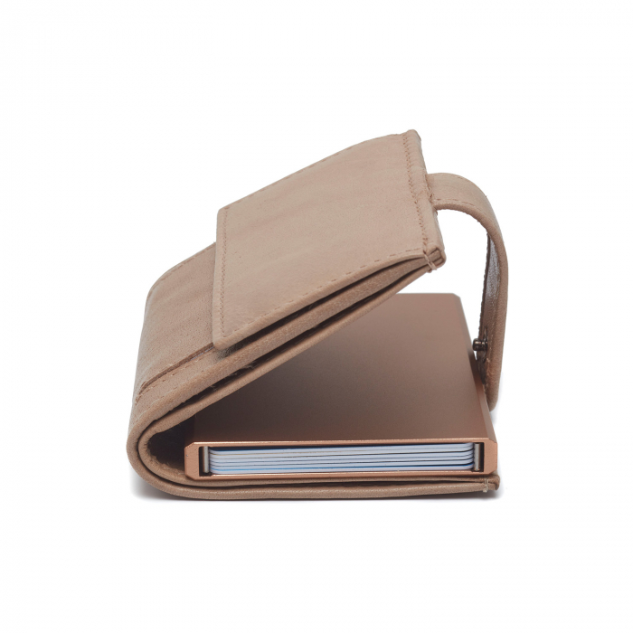Portofel unisex cu suport pentru carduri, din piele naturala, The Chesterfield Brand, Hannover, cu protectie anti scanare RFID, Bej [2]
