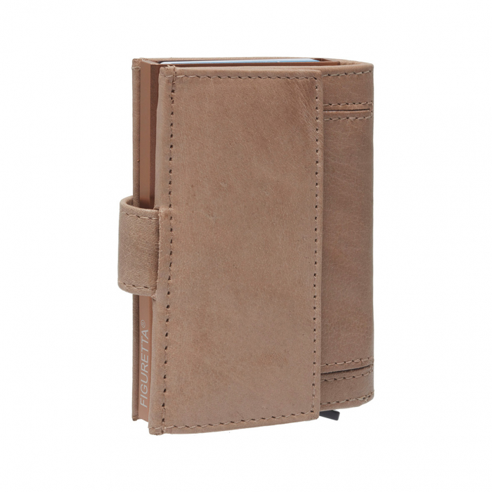 Portofel unisex cu suport pentru carduri, din piele naturala, The Chesterfield Brand, Hannover, cu protectie anti scanare RFID, Bej [5]