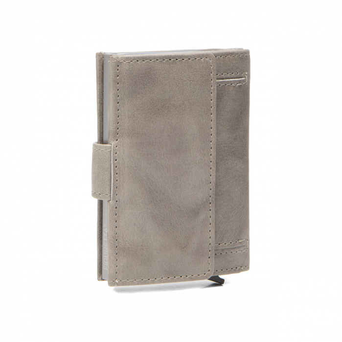 Portofel unisex cu suport pentru carduri, din piele naturala, The Chesterfield Brand, Hannover, cu protectie anti scanare RFID, Gri deschis [5]