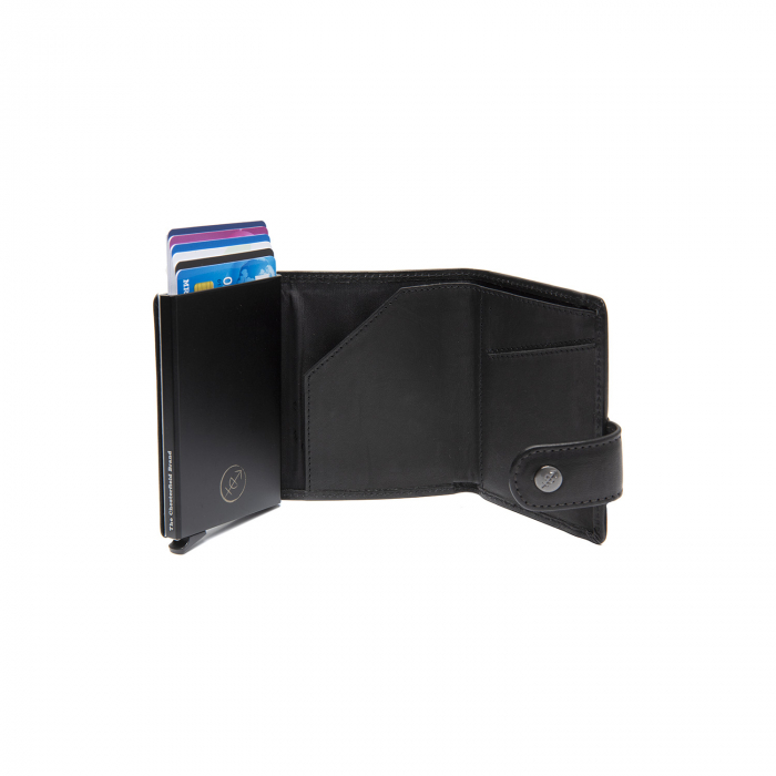 Portofel unisex cu suport pentru carduri, din piele naturala, The Chesterfield Brand, Larino, cu protectie anti scanare RFID, Negru [4]