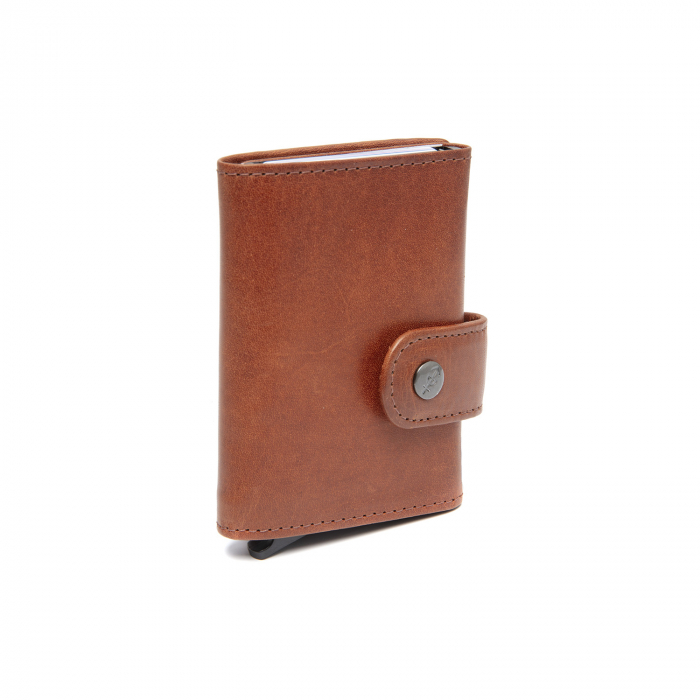 Portofel unisex cu suport pentru carduri, din piele naturala, The Chesterfield Brand, Larino, cu protectie anti scanare RFID, Maro coniac [4]