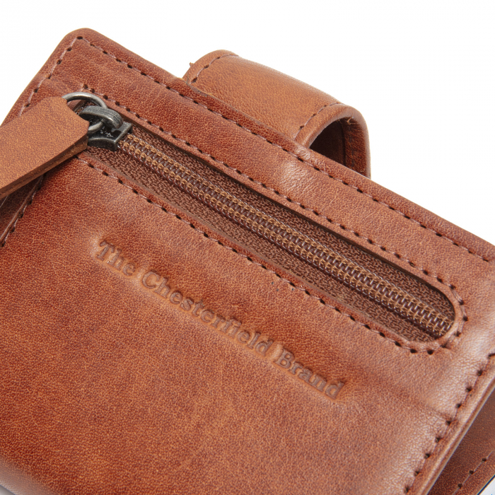 Portofel unisex cu suport pentru carduri, din piele naturala, The Chesterfield Brand, Larino, cu protectie anti scanare RFID, Maro coniac [7]