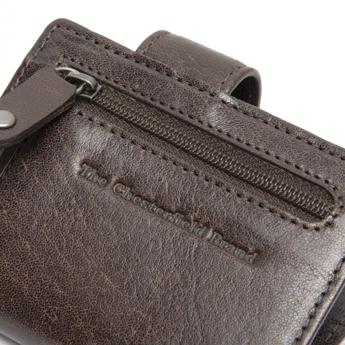 Portofel unisex cu suport pentru carduri, din piele naturala, The Chesterfield Brand, Larino, cu protectie anti scanare RFID, Maro inchis [6]