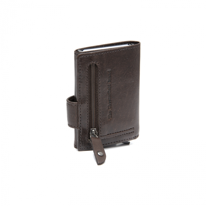Portofel unisex cu suport pentru carduri, din piele naturala, The Chesterfield Brand, Larino, cu protectie anti scanare RFID, Maro inchis [7]