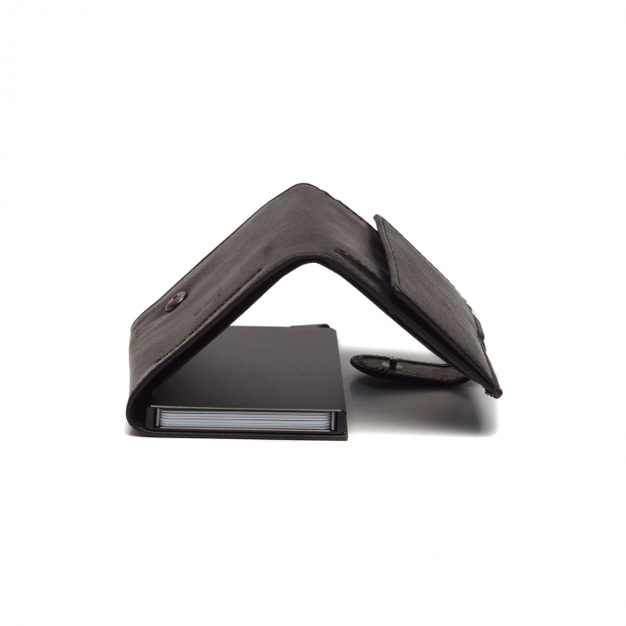 Portofel unisex cu suport pentru carduri, din piele naturala, The Chesterfield Brand, Mannheim, cu protectie anti scanare RFID, Negru [3]