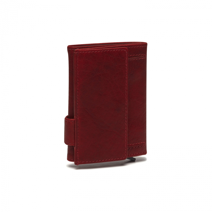 Portofel unisex cu suport pentru carduri, din piele naturala, The Chesterfield Brand, Mannheim, cu protectie anti scanare RFID, Visiniu [5]