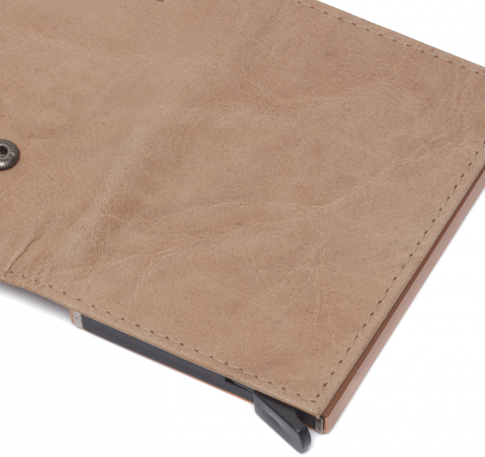 Portofel unisex cu suport pentru carduri, din piele naturala, The Chesterfield Brand, Mannheim, cu protectie anti scanare RFID, Bej [3]