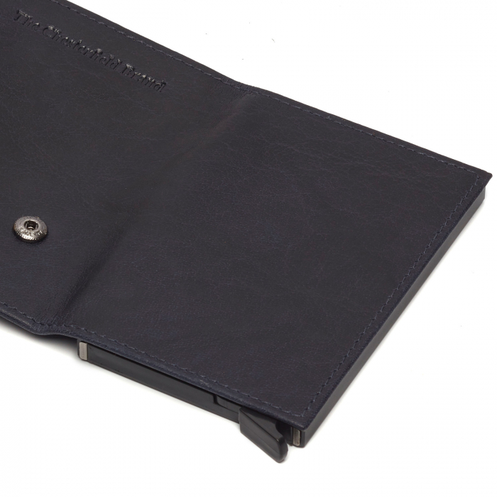 Portofel unisex cu suport pentru carduri, din piele naturala, The Chesterfield Brand, Mannheim, cu protectie anti scanare RFID, Bleumarin [4]