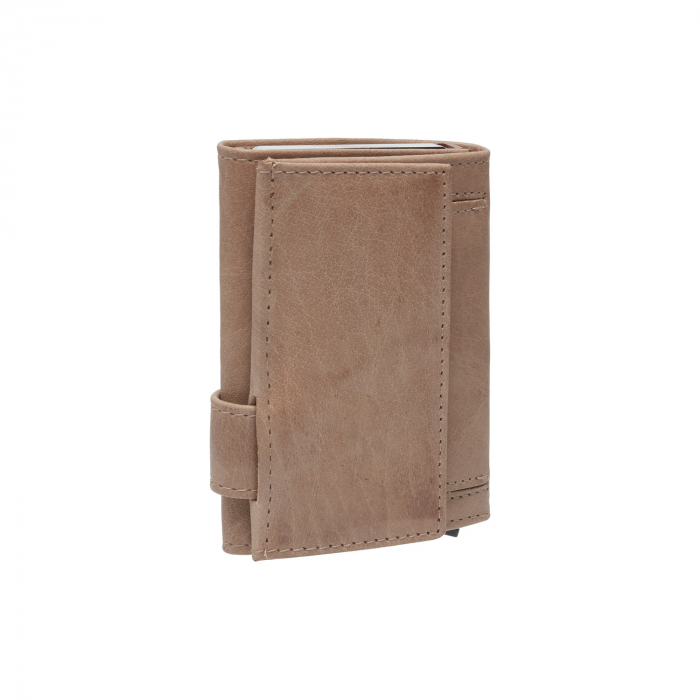 Portofel unisex cu suport pentru carduri, din piele naturala, The Chesterfield Brand, Mannheim, cu protectie anti scanare RFID, Bej [5]