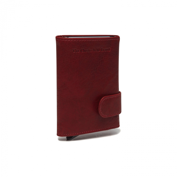 Portofel unisex cu suport pentru carduri, din piele naturala, The Chesterfield Brand, Mannheim, cu protectie anti scanare RFID, Visiniu [1]