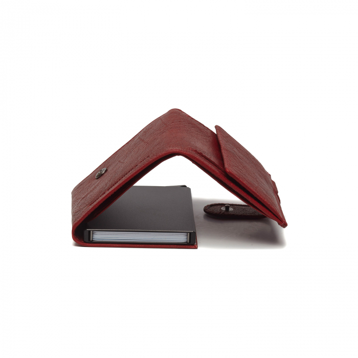 Portofel unisex cu suport pentru carduri, din piele naturala, The Chesterfield Brand, Mannheim, cu protectie anti scanare RFID, Visiniu [3]