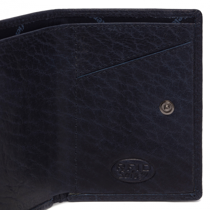 Portofel unisex cu suport pentru carduri, din piele naturala, The Chesterfield Brand, Paris, cu protectie anti scanare RFID, Bleumarin [4]
