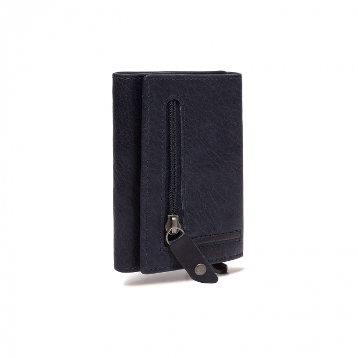 Portofel unisex cu suport pentru carduri, din piele naturala, The Chesterfield Brand, Paris, cu protectie anti scanare RFID, Bleumarin [5]
